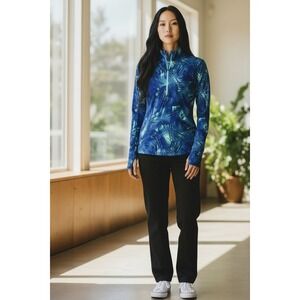 Nike Pro Dri-Fit Women's Large Long Sleeve Blue‎ Abstract
